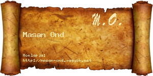 Masan Ond névjegykártya